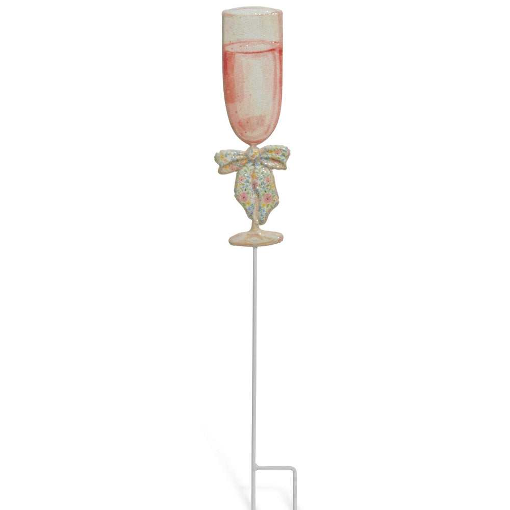 19.5" BUBBLES AND BOWS GARDEN STAKE - Burlap and Bling Decor