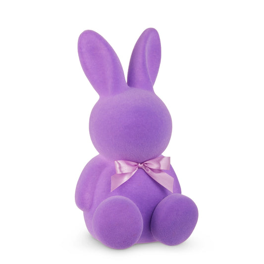 12.25" PURPLE FLOCKED BUNNY - Burlap and Bling Decor