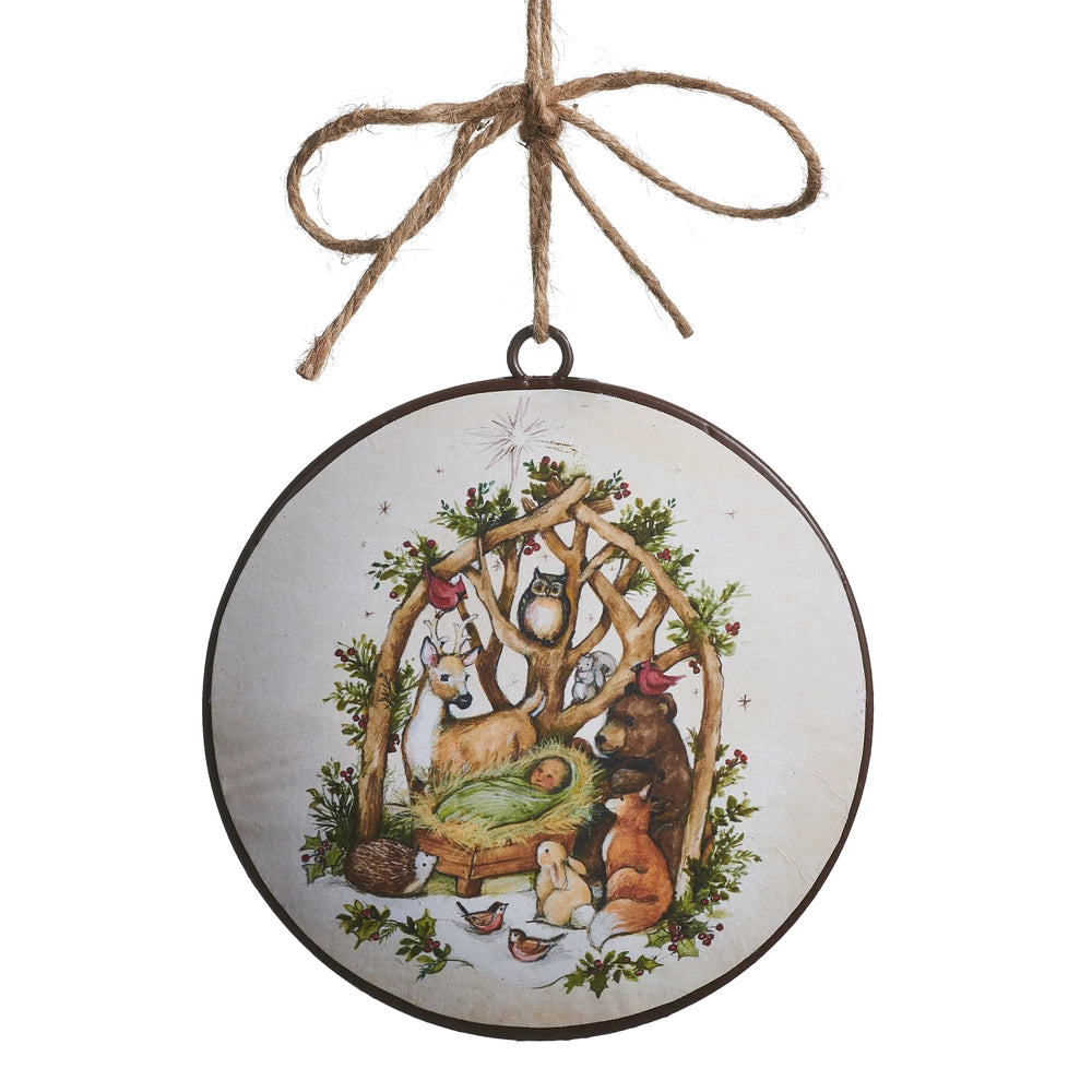 5" Woodland Nativity Disc Ornament