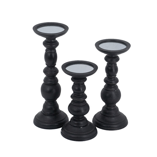 Set of 3 Candle Holder Black