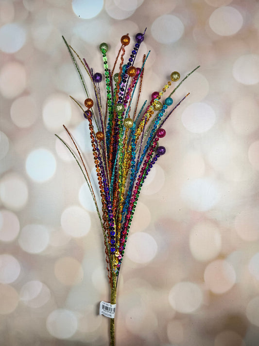 27"L LASER SEQUIN/GLITTER BALL SPRAY FUCHSIA/LIME/TURQUOISE
