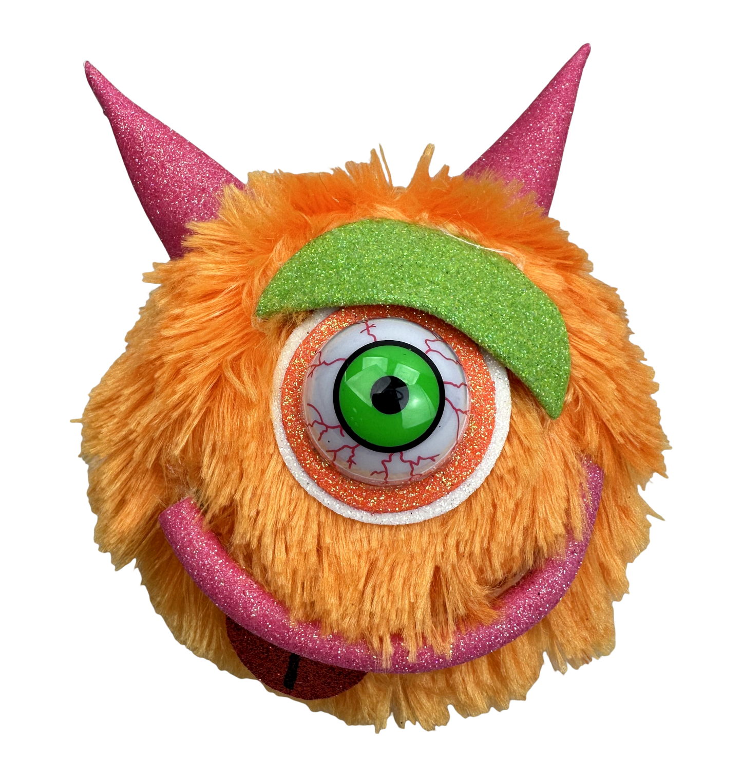 Orange Furry Monster Ornament 6" Diameter