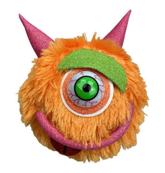 Orange Furry Monster Ornament 6" Diameter