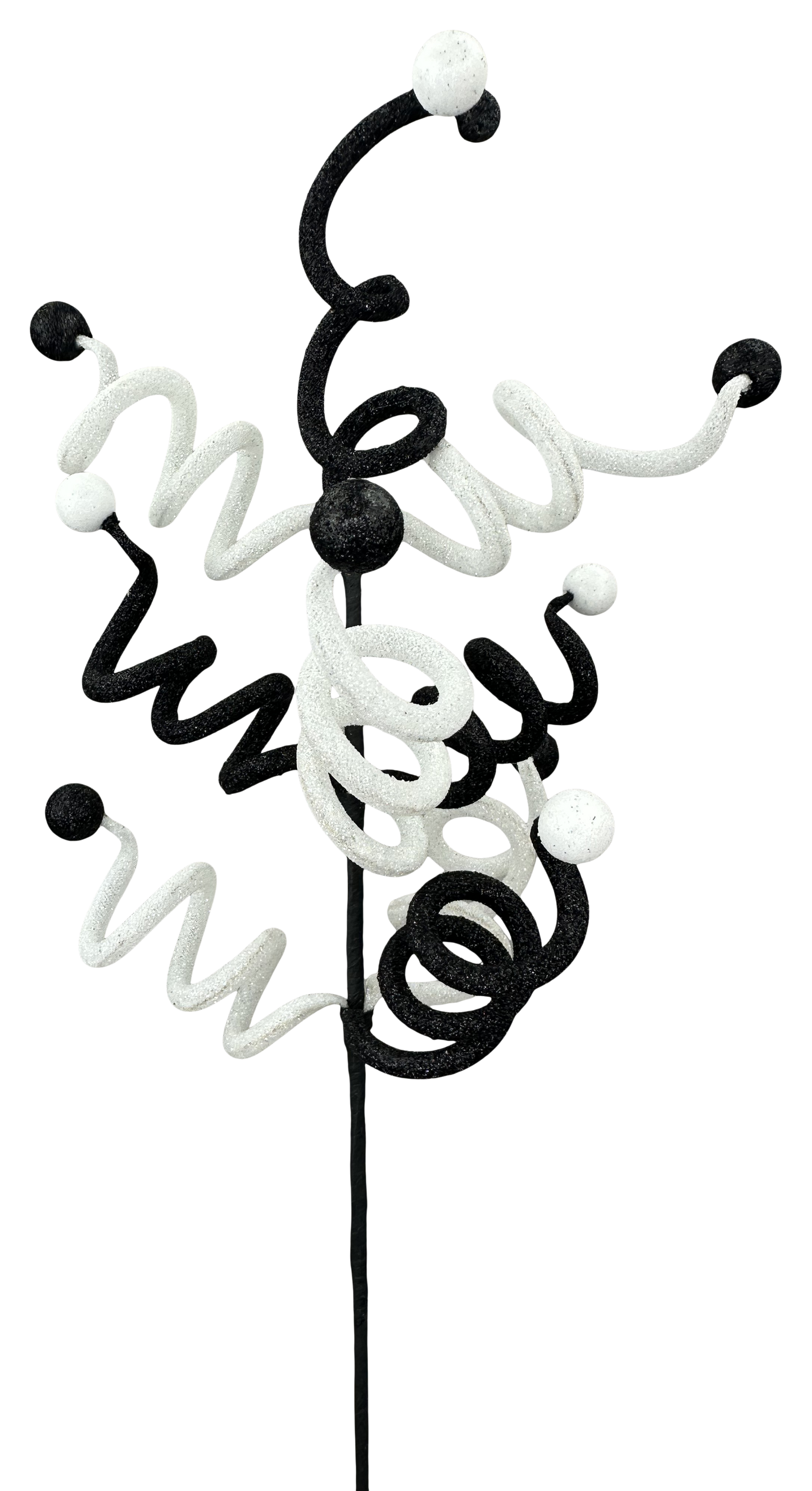 Black/ White Curly Ball Spray