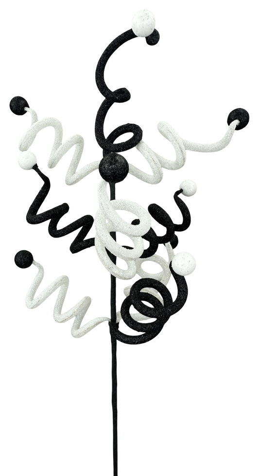 Black/ White Curly Ball Spray