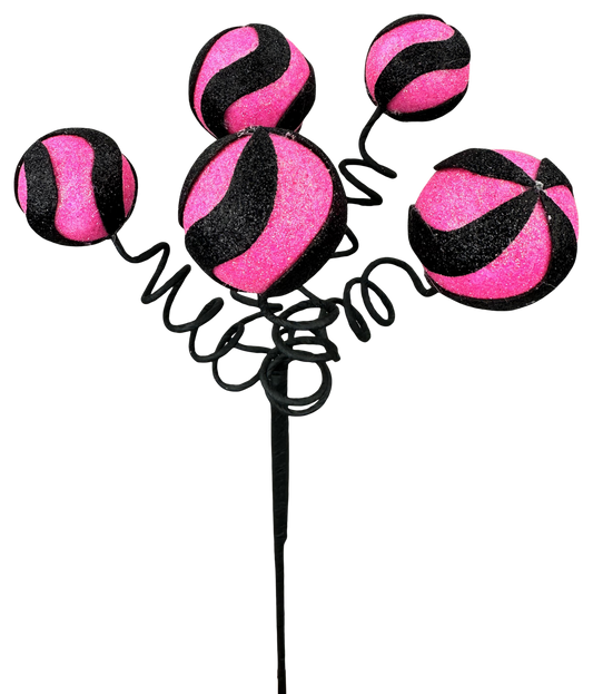 Hot Pink/Black Swirl Stripe Ball Spray