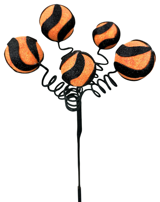 Orange/Black Swirl Stripe Ball Spray