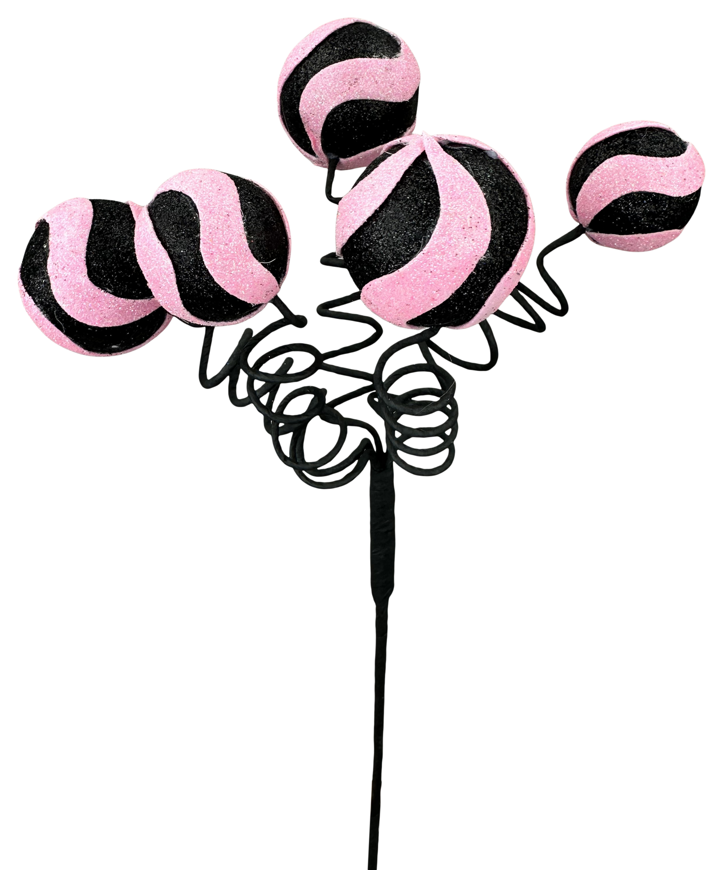 Light Pink/Black Swirl Stripe Ball