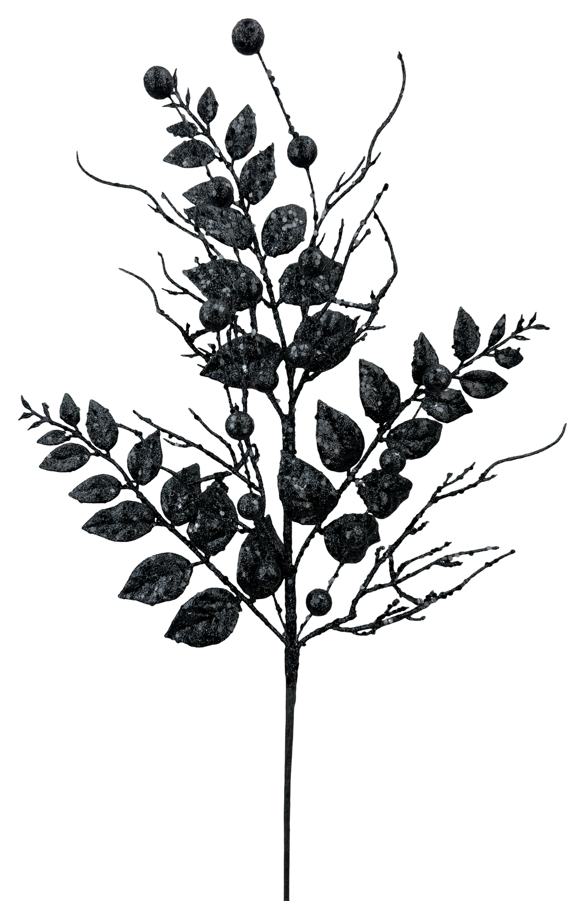 Black Glitter Leaves Ball Spray