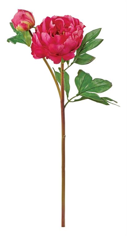 SOFT-TOUCH PEONY SPRAY WITH BUD, 24.5", 5.5" BLOOM, FUCHSIA, - Burlap and Bling Decor