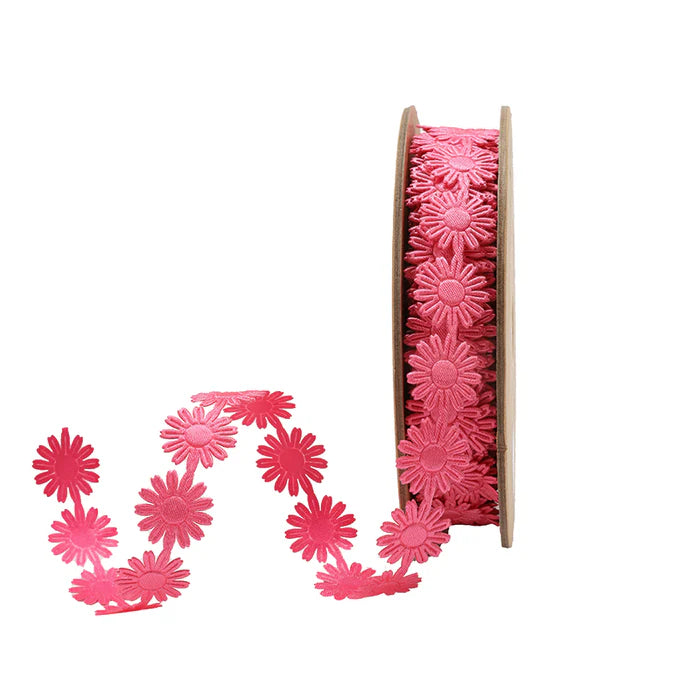 3/4" Ultra Sonic Trim | Daisy Flower Hot Pink - Burlap and Bling Decor