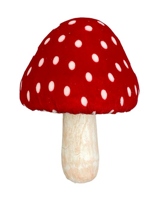 Polkadot Mushroom Pick H16xW5 - Burlap and Bling Decor