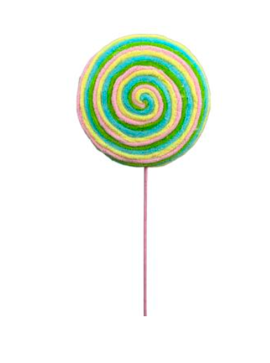 Lollipop Pick Pink Yellow Green Blue - Burlap and Bling Decor