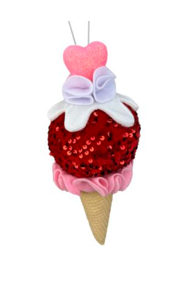 Open Heart Ice Cream Cone - Burlap and Bling Decor