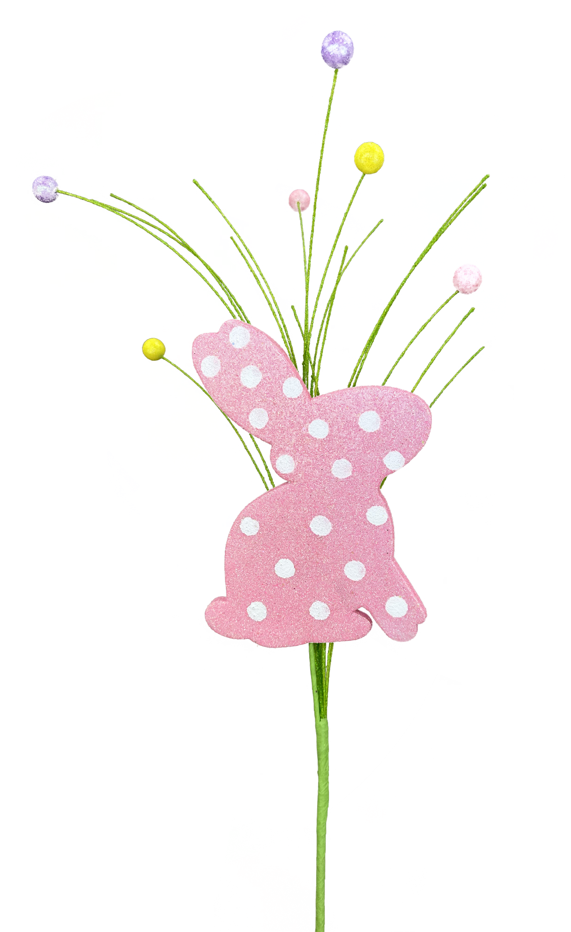 Glitter Polkadot Bunny Spray H22 - Burlap and Bling Decor