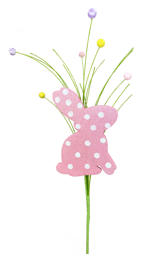 Glitter Polkadot Bunny Spray H22 - Burlap and Bling Decor