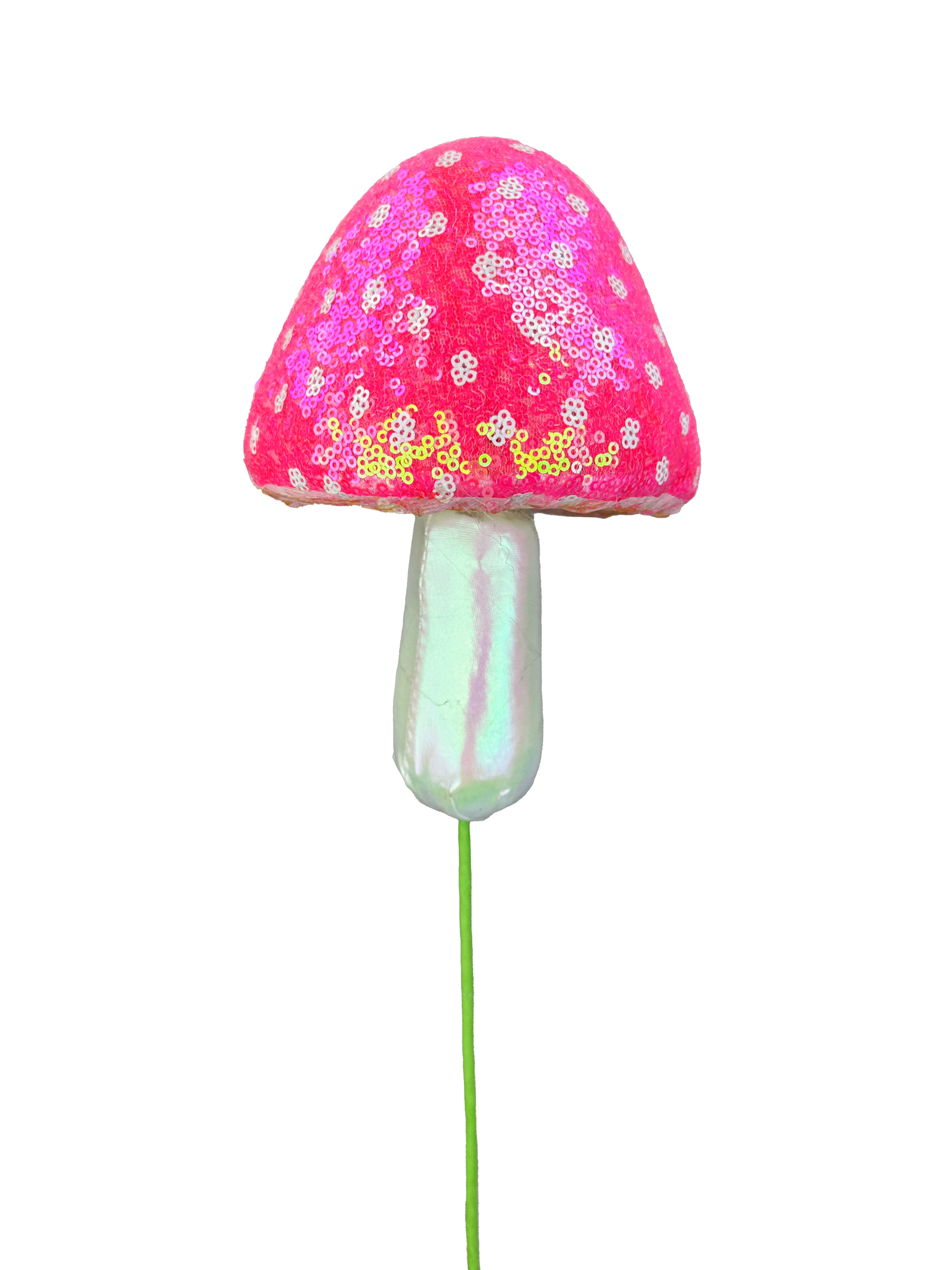 Sequin Polkadot Mushroom Pick H20xDIA5 - Burlap and Bling Decor