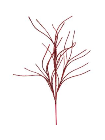 Glitter Twig Spray H30 red - Burlap and Bling Decor