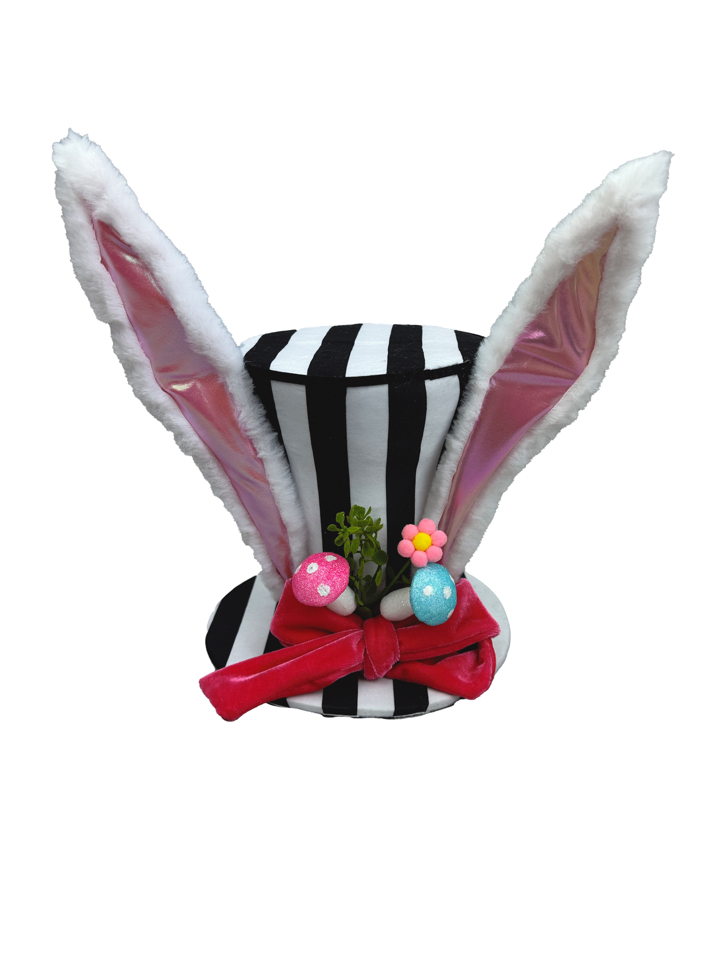 Stripe Bunny Top Hat 12x 8 - Burlap and Bling Decor