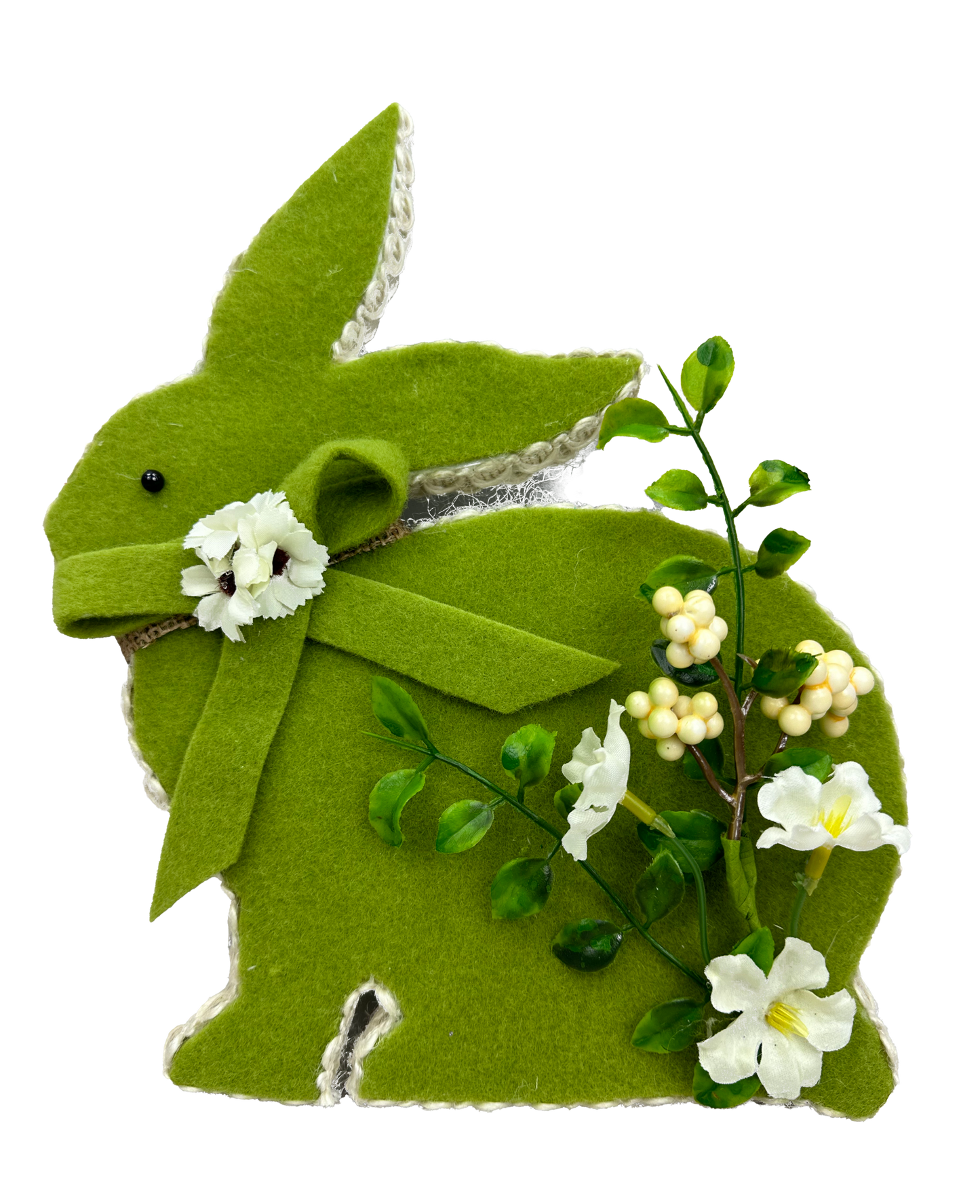 Green Bunny H10xW9xD0.5 - Burlap and Bling Decor