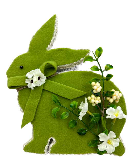 Green Bunny H10xW9xD0.5 - Burlap and Bling Decor