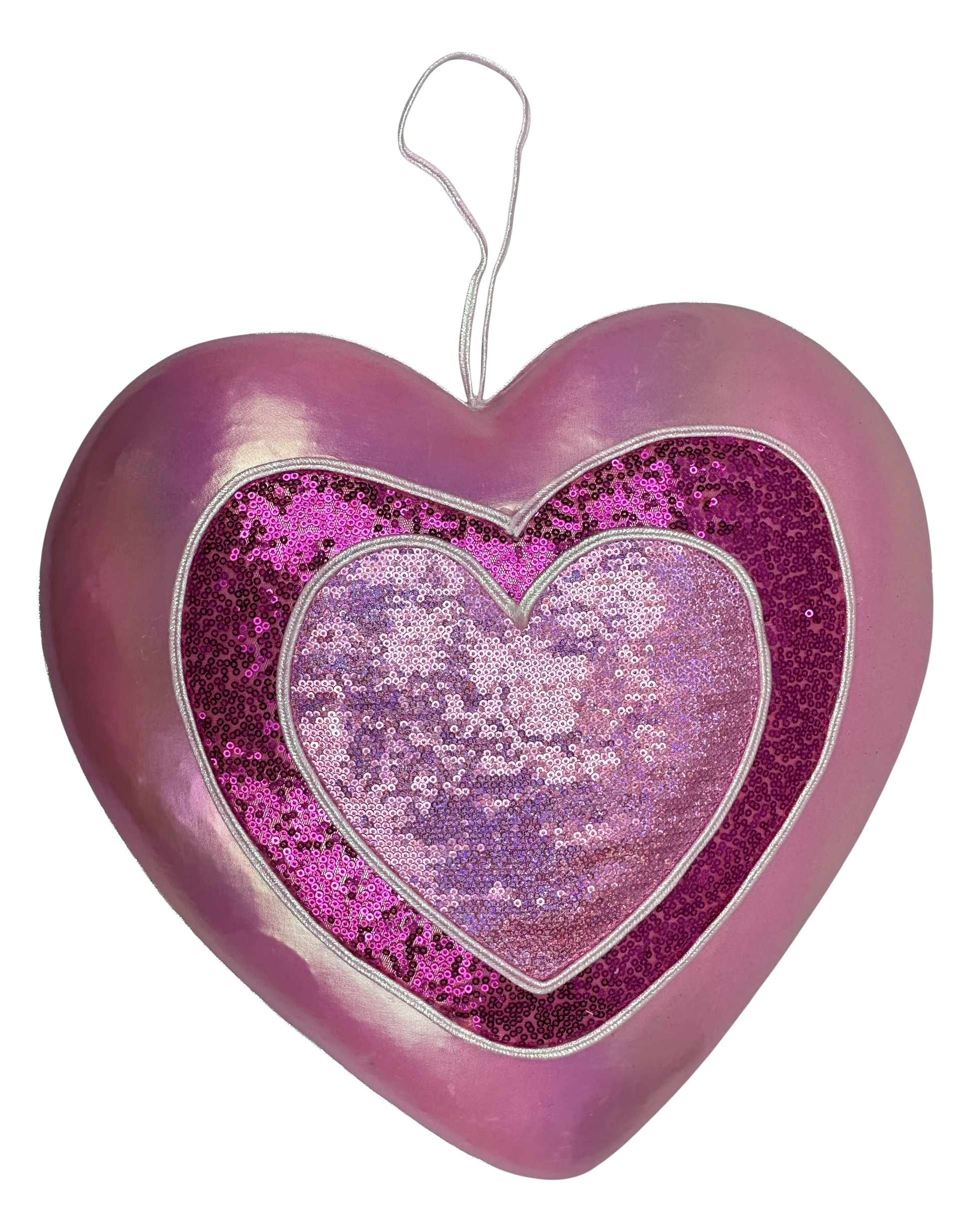 Pink Heart H15xW15 - Burlap and Bling Decor