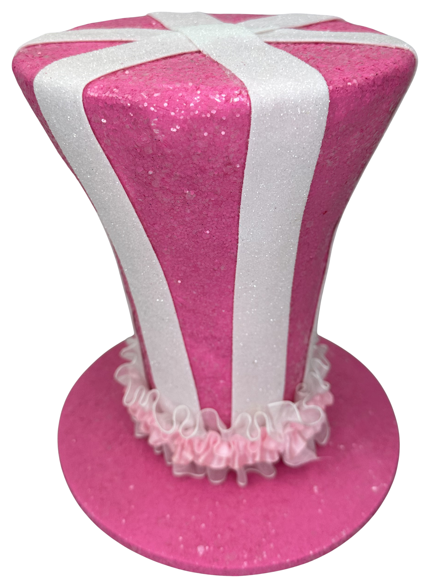 Decor Stripe Top Hat H7.5xDIA6.5 - Burlap and Bling Decor