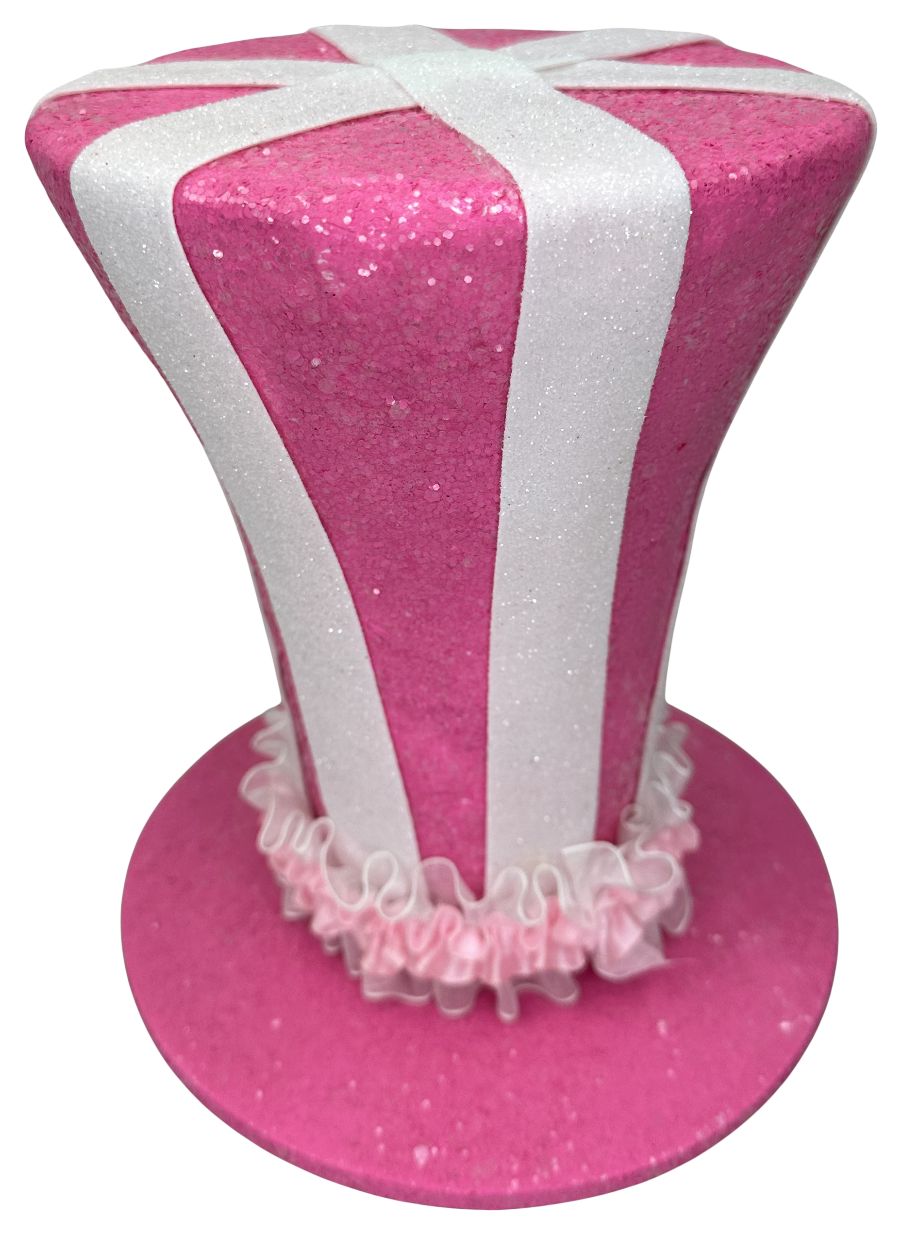 Decor Stripe Top Hat H7.5xDIA6.5 - Burlap and Bling Decor