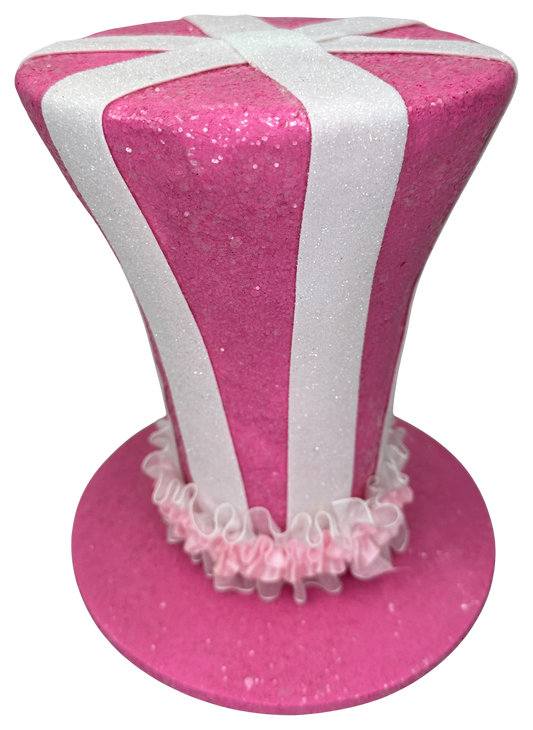 Decor Stripe Top Hat H7.5xDIA6.5 - Burlap and Bling Decor