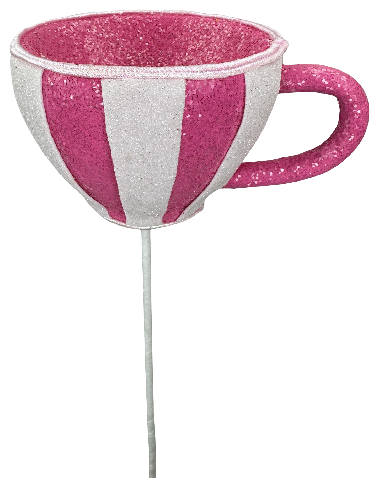 Tea Cup Pick H16xW6 - Burlap and Bling Decor