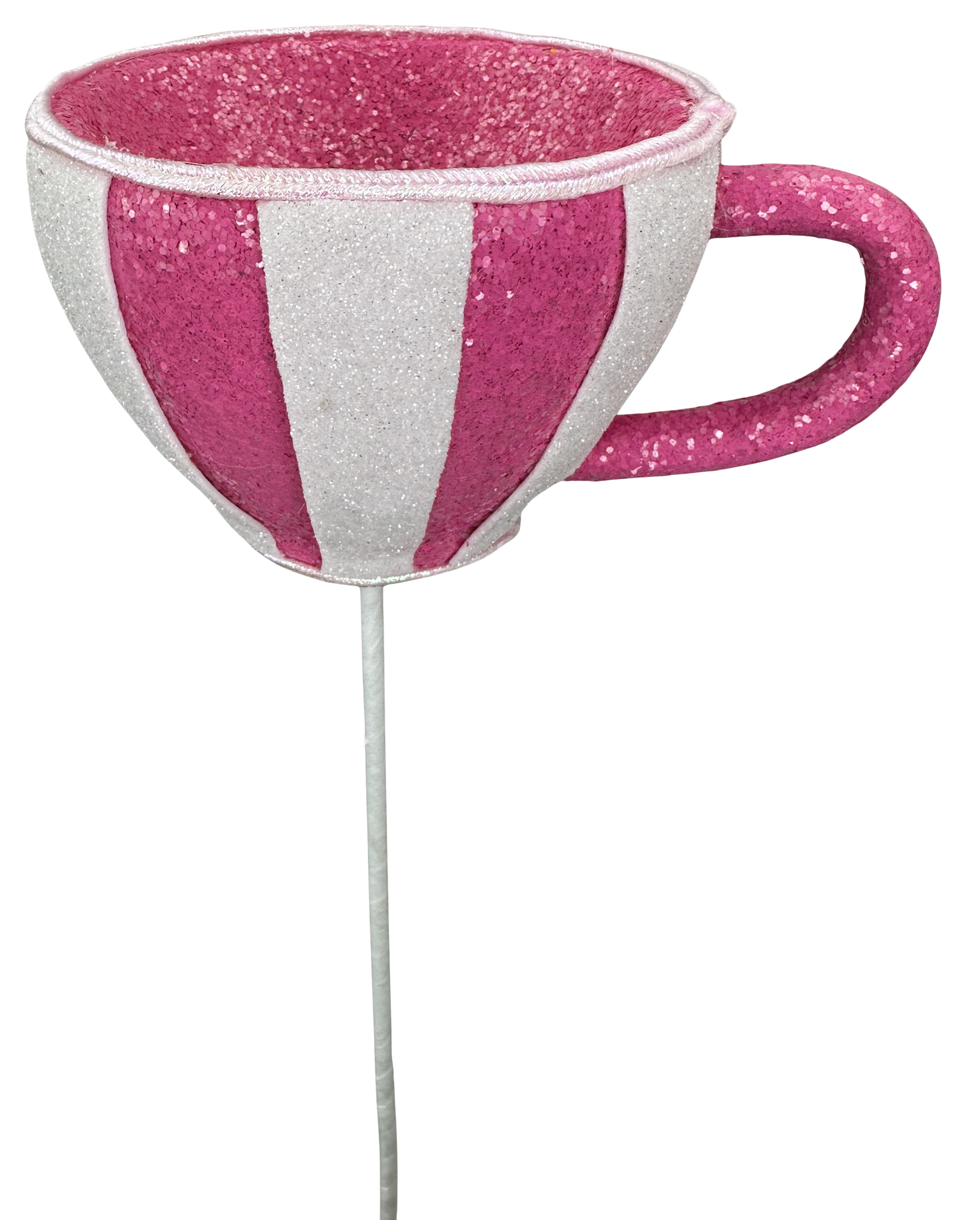 Tea Cup Pick H16xW6 - Burlap and Bling Decor