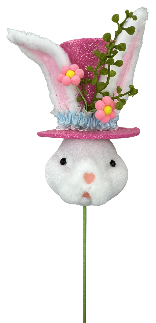 Bunny Top Hat Spray H21xW5.5xD3.5 pink - Burlap and Bling Decor