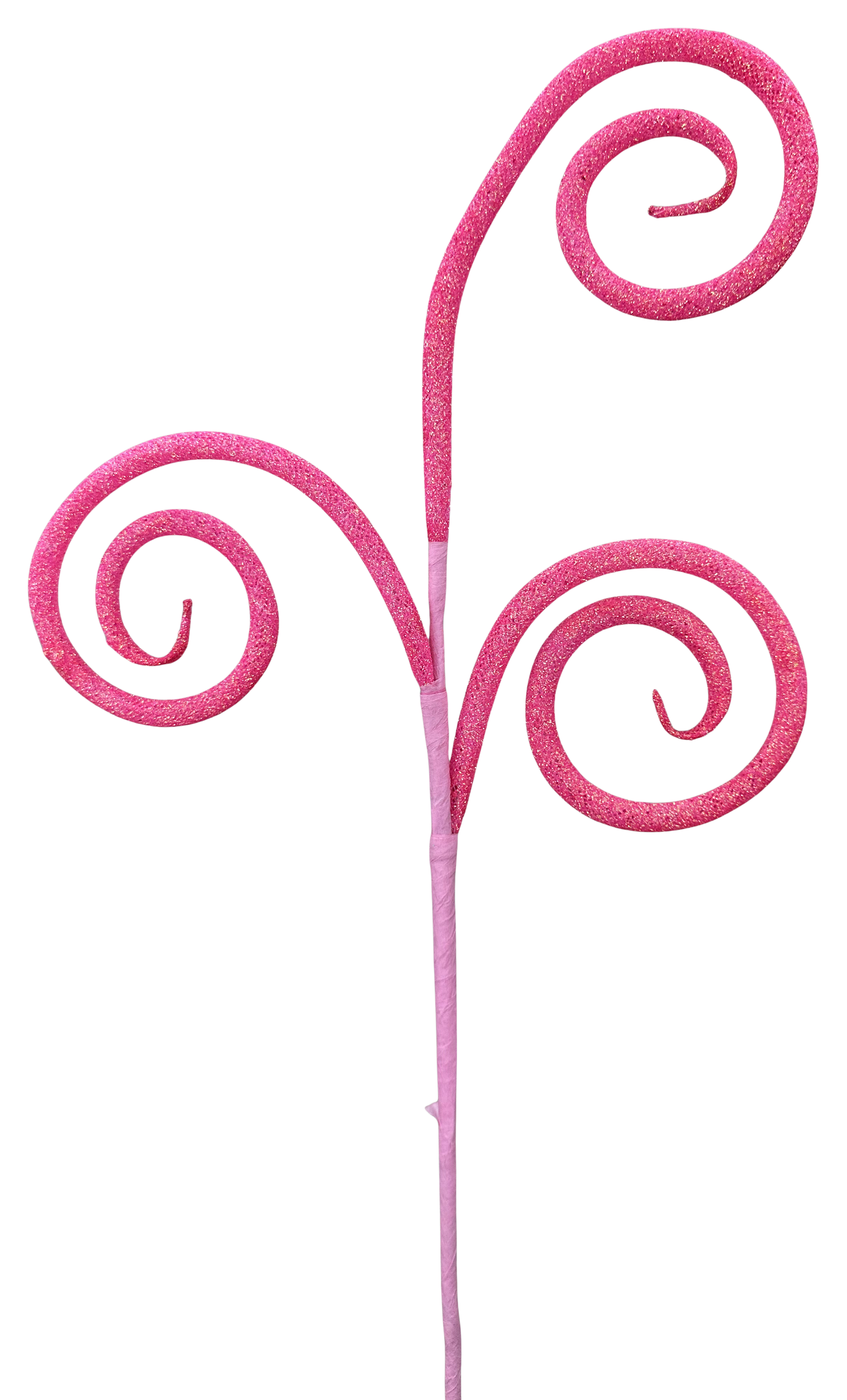 Glitter Hot Pink Tube Curly Pick H18 - Burlap and Bling Decor