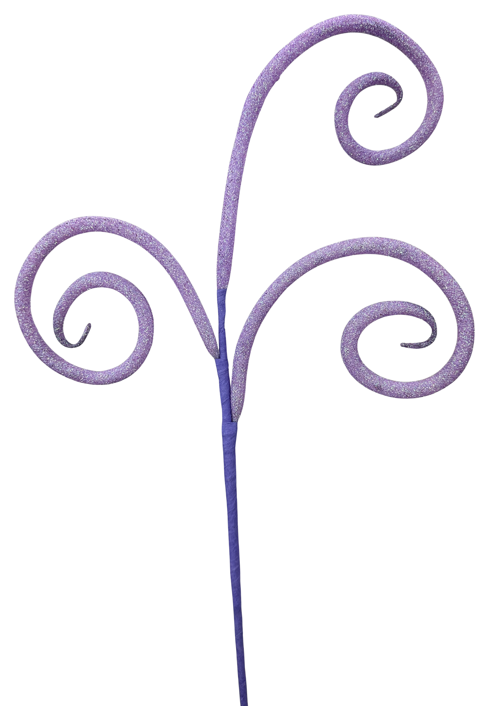 Glitter Lavender Tube Curly Pick  H18 - Burlap and Bling Decor