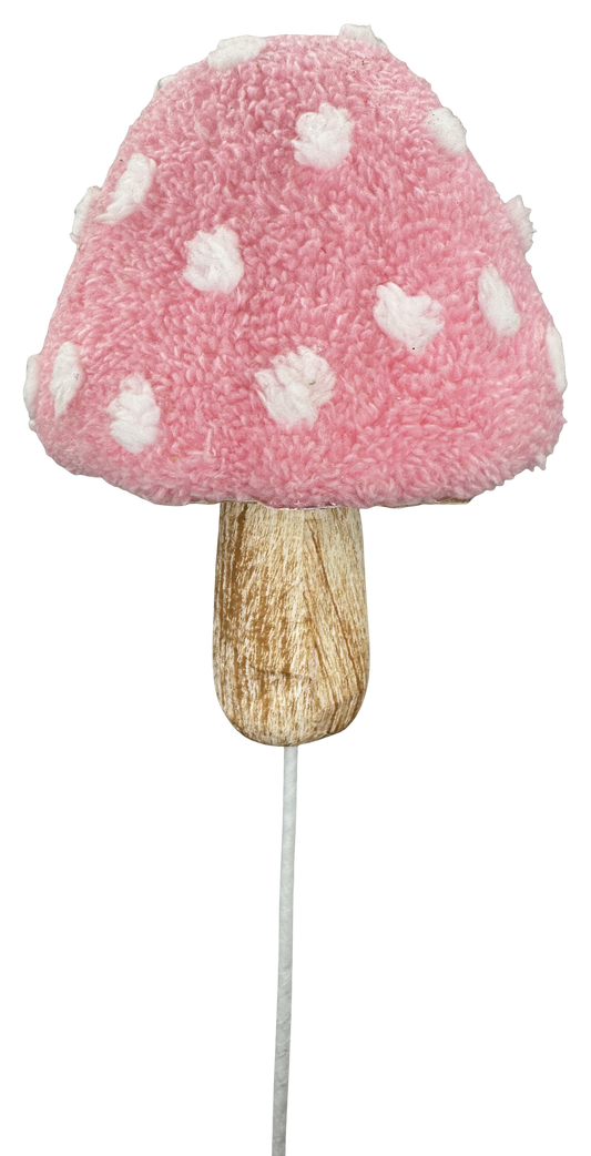 Pink Polkadot Mushroom Spray H20xW5 - Burlap and Bling Decor