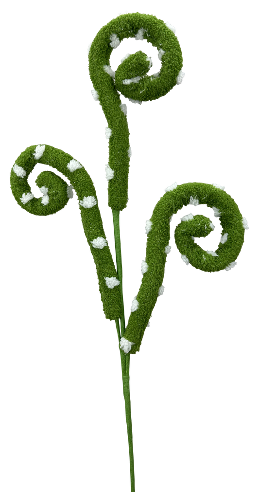 Green Polkadot Spiral Curly Spray H28 Green - Burlap and Bling Decor