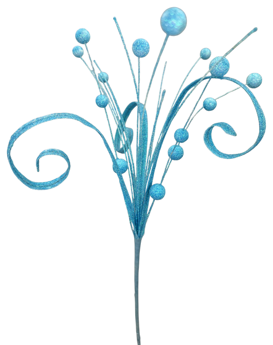Blue Ball Curly Pick - Burlap and Bling Decor