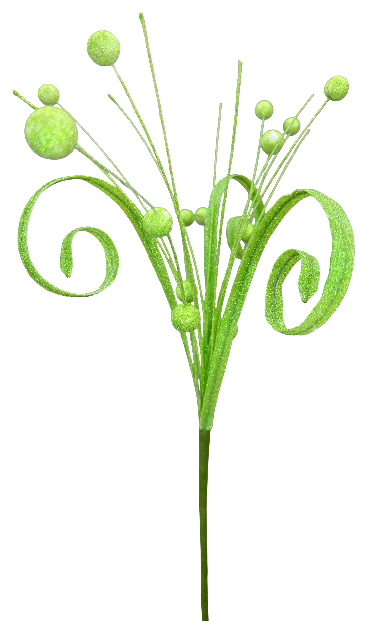 Green Ball Curly Pick H18 - Burlap and Bling Decor