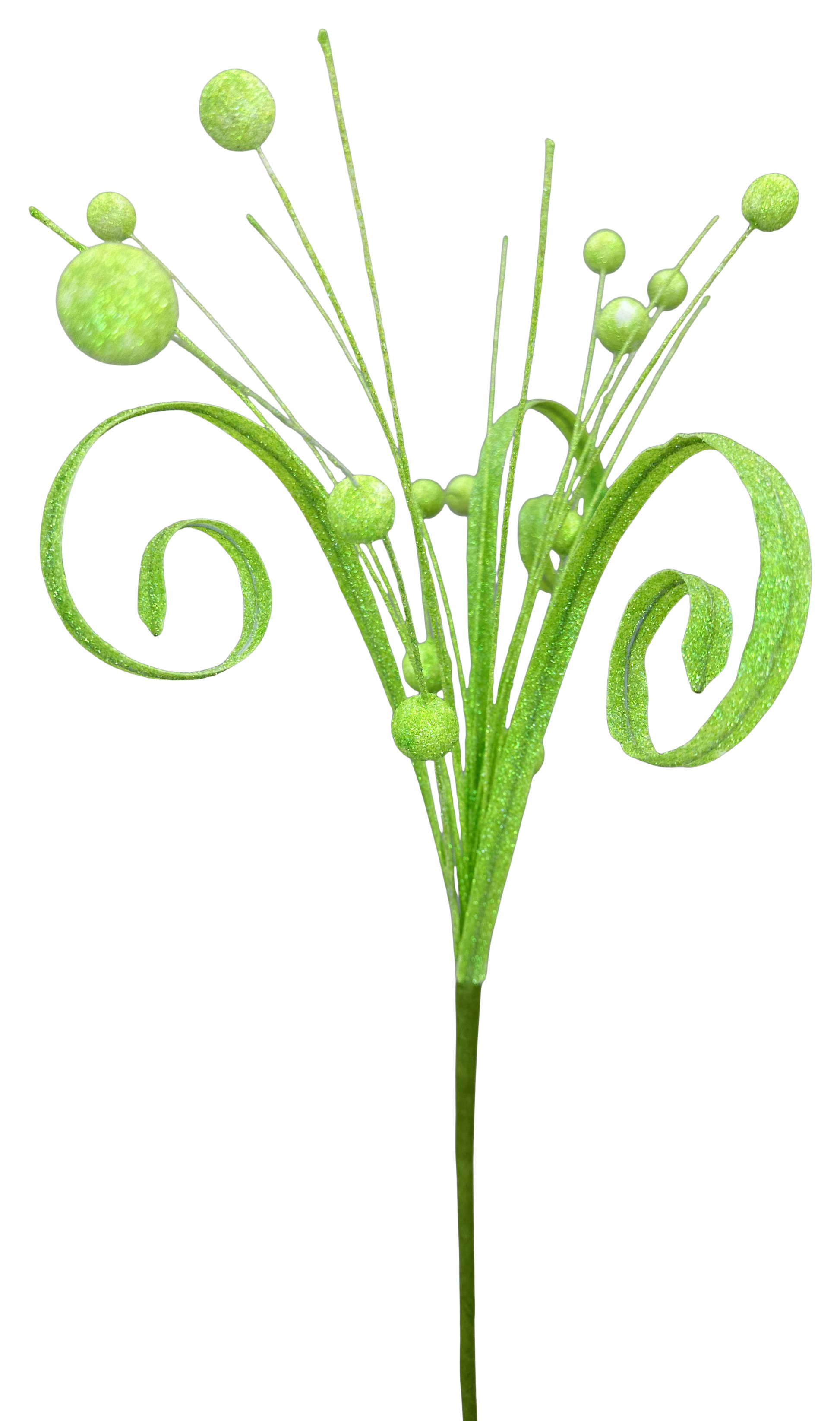 Green Ball Curly Pick H18 - Burlap and Bling Decor