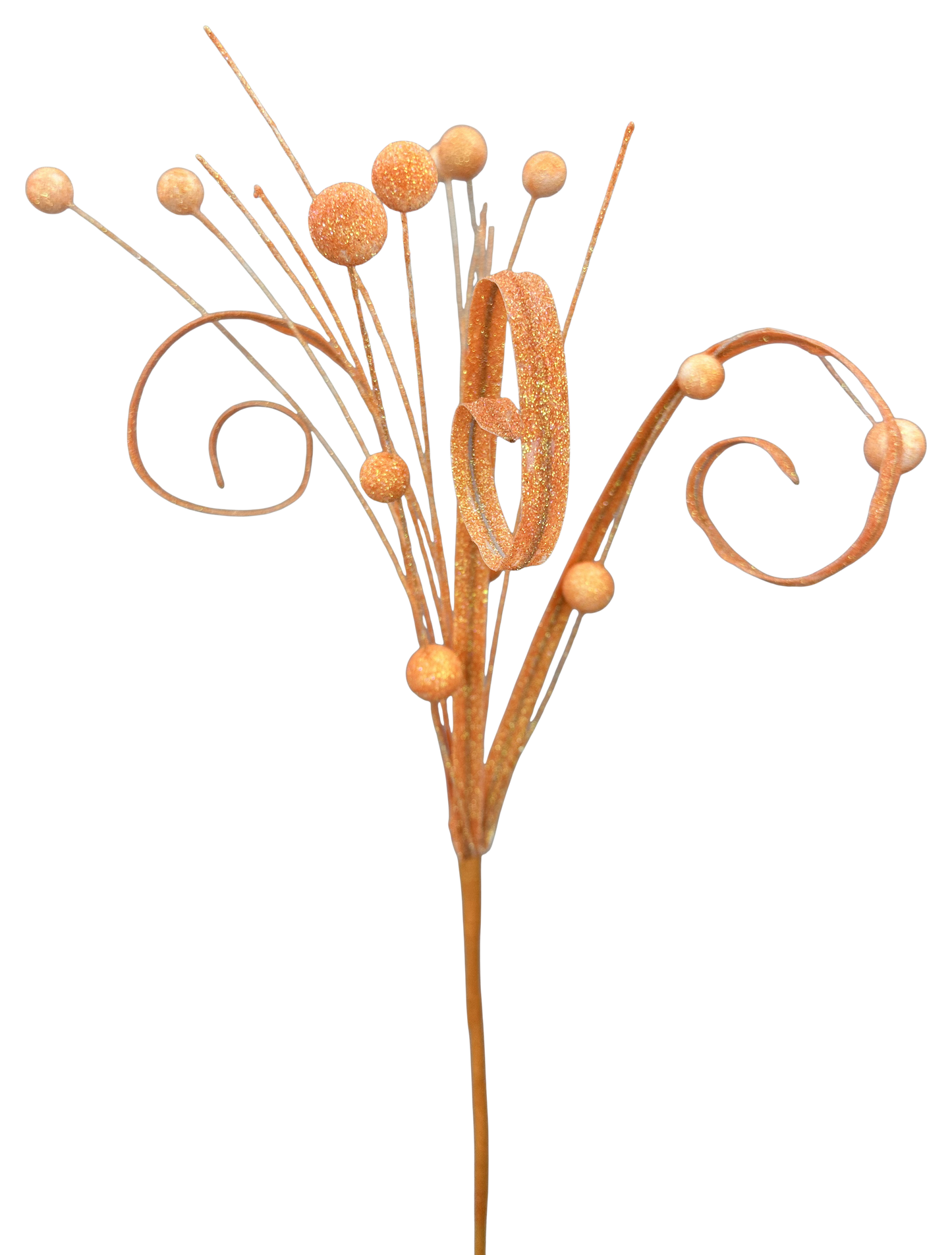 Orange Ball Curly Pick H18 - Burlap and Bling Decor