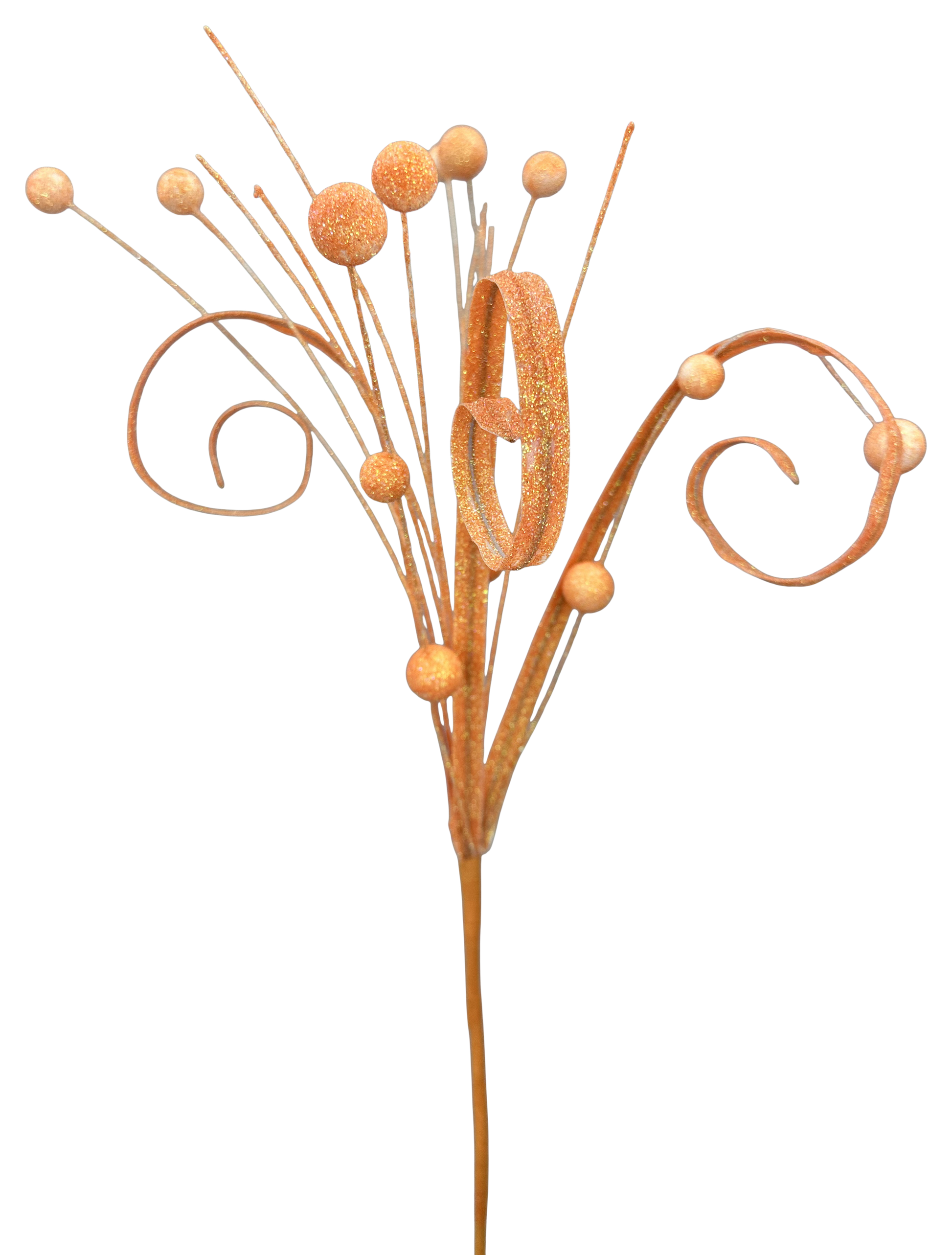Orange Ball Curly Pick H18 - Burlap and Bling Decor