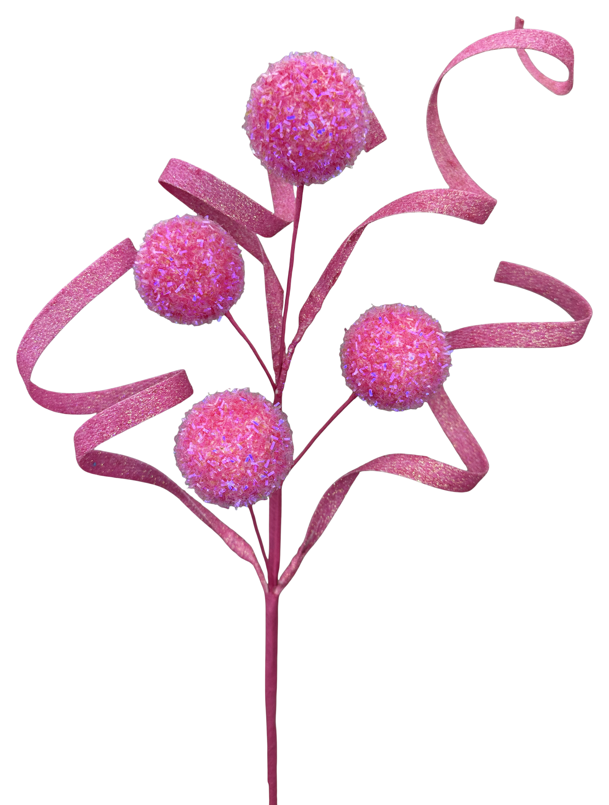 Ball Curly Pick H19 Pink - Burlap and Bling Decor
