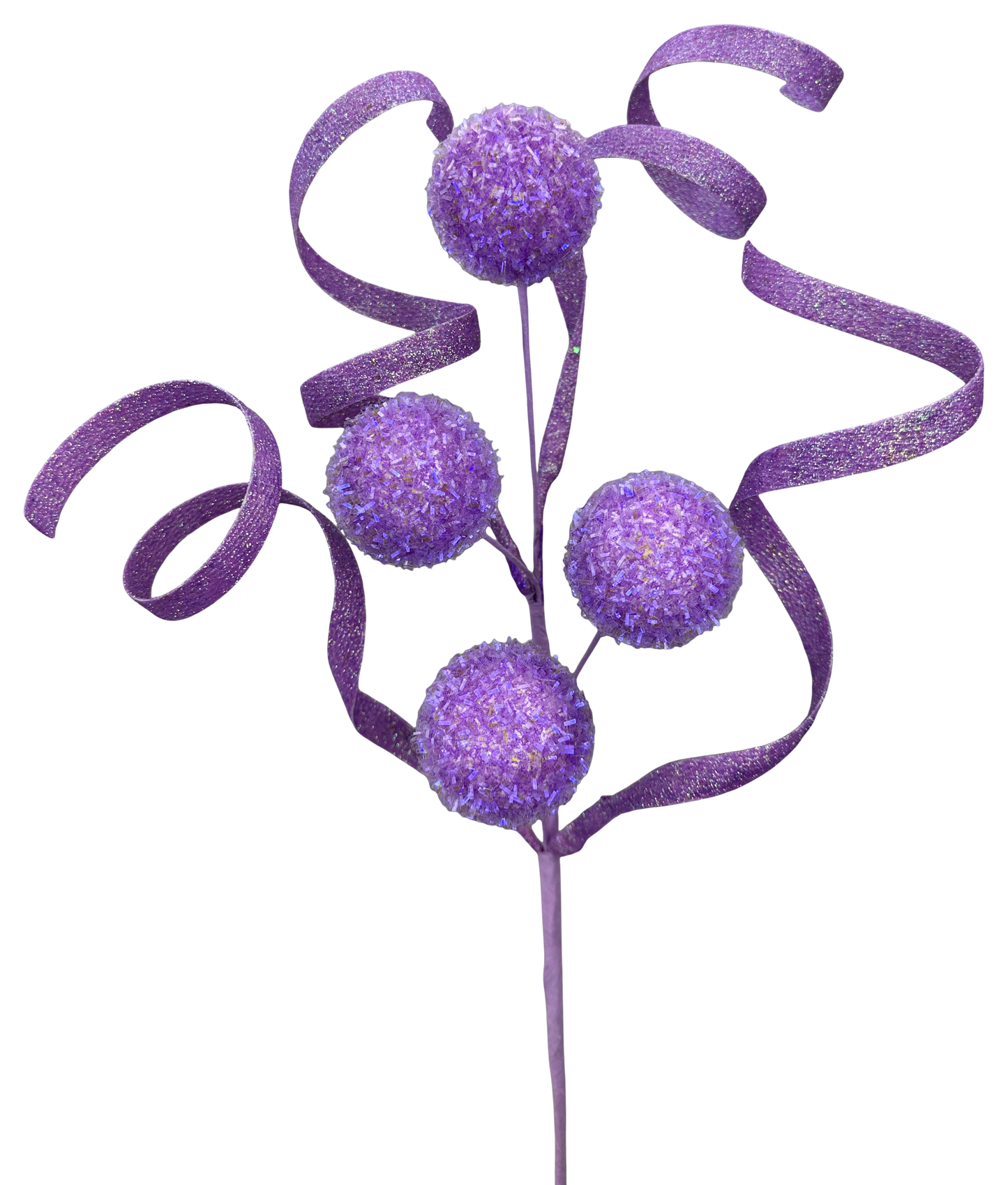 Purple Ball Curly Pick H19 - Burlap and Bling Decor