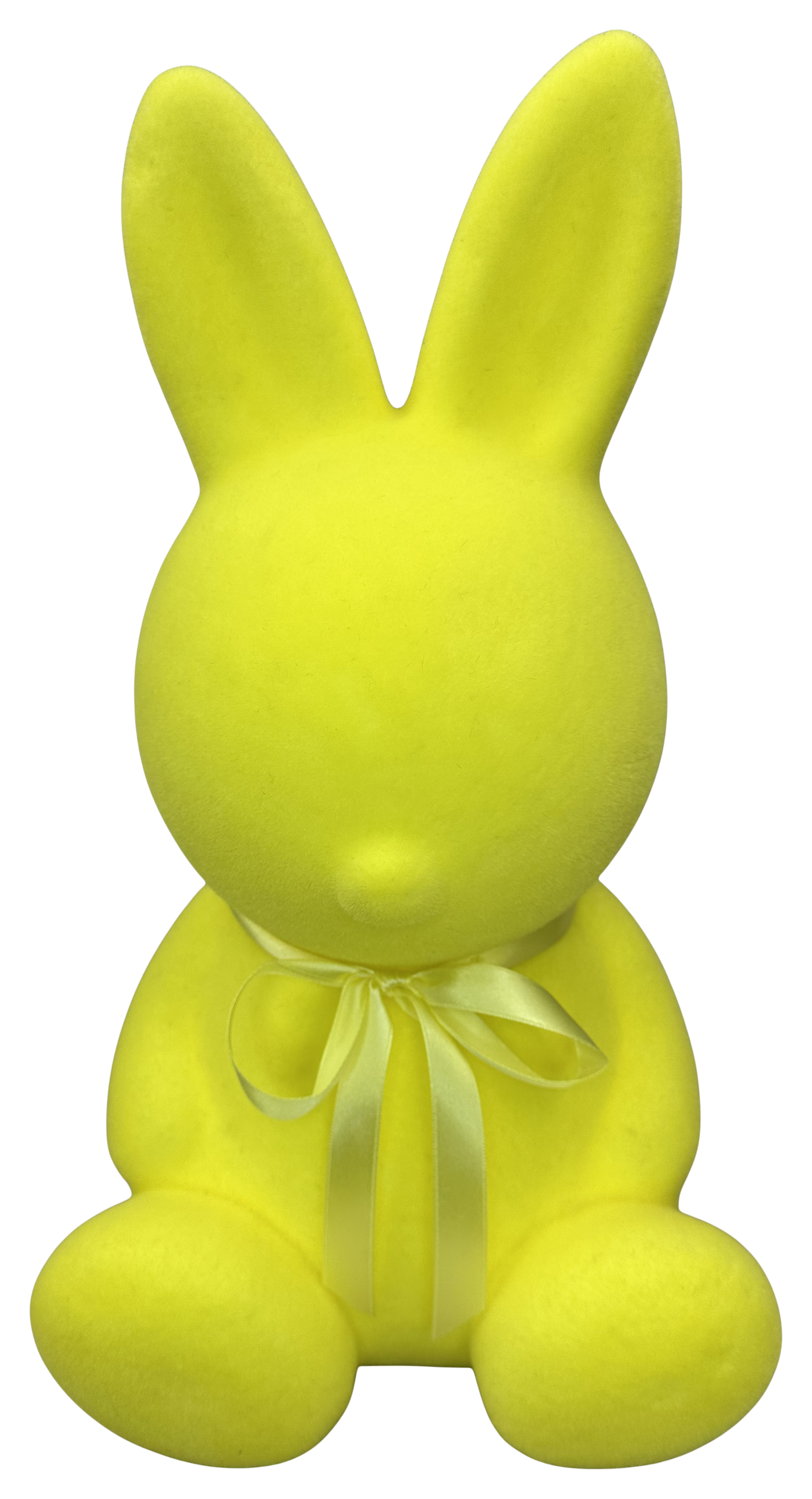 Flocked Yellow Bunny Lg 16x9 - Burlap and Bling Decor