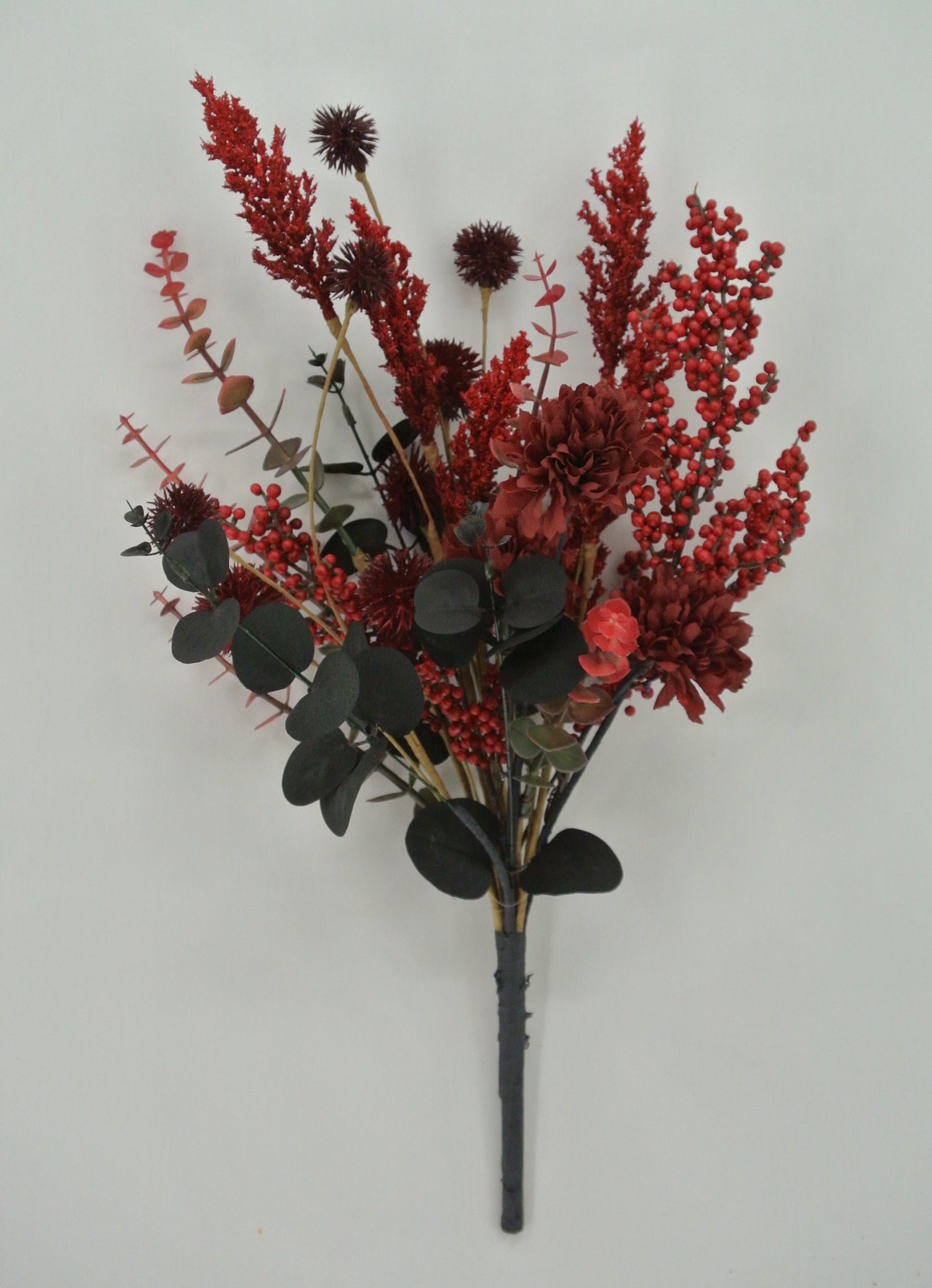 19" MUM BERRY MIXED BUSH Red - Burlap and Bling Decor