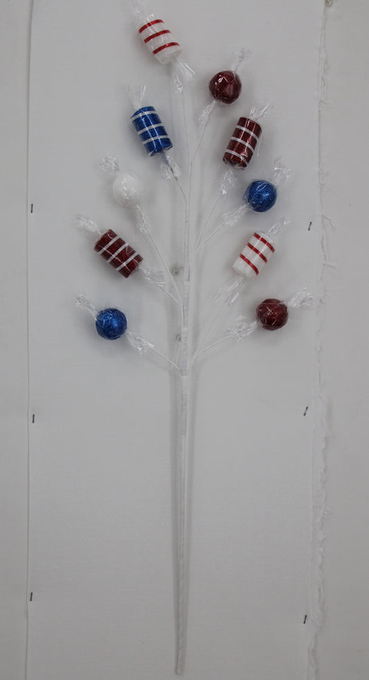 31 IN GLITTER CANDY SPRAY Patriotic - Burlap and Bling Decor