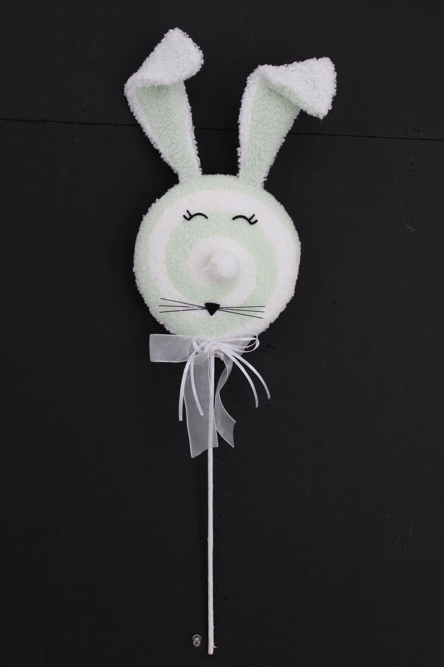 24 IN GREEN EASTER BUNNY FACE LOLLIPOP SPRAY - Burlap and Bling Decor