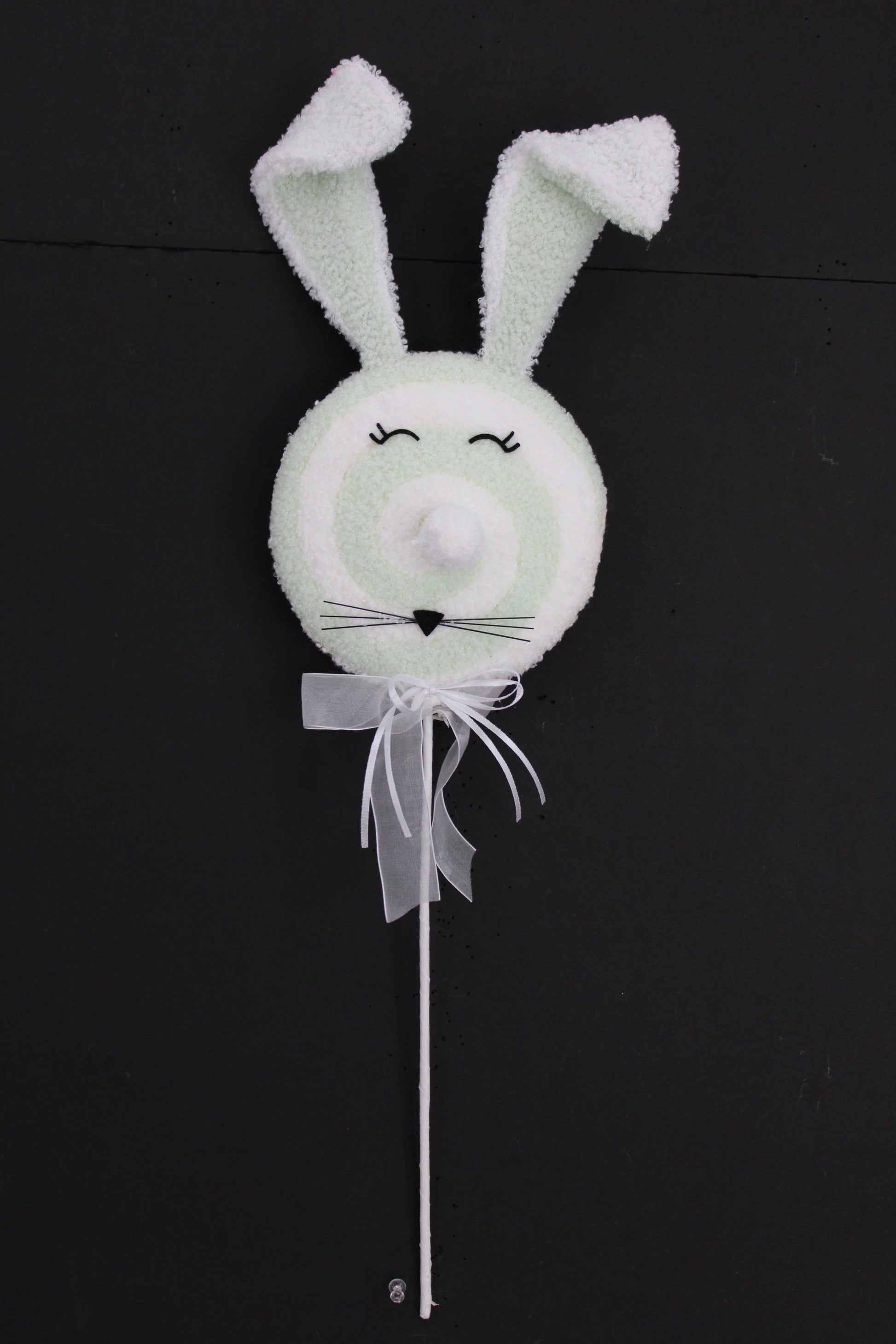 24 IN GREEN EASTER BUNNY FACE LOLLIPOP SPRAY - Burlap and Bling Decor