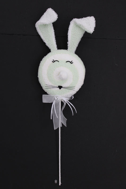 24 IN GREEN EASTER BUNNY FACE LOLLIPOP SPRAY - Burlap and Bling Decor