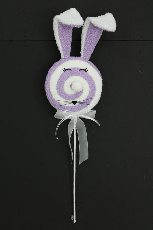 24 IN PURPLE EASTER BUNNY FACE LOLLIPOP SPRAY - Burlap and Bling Decor